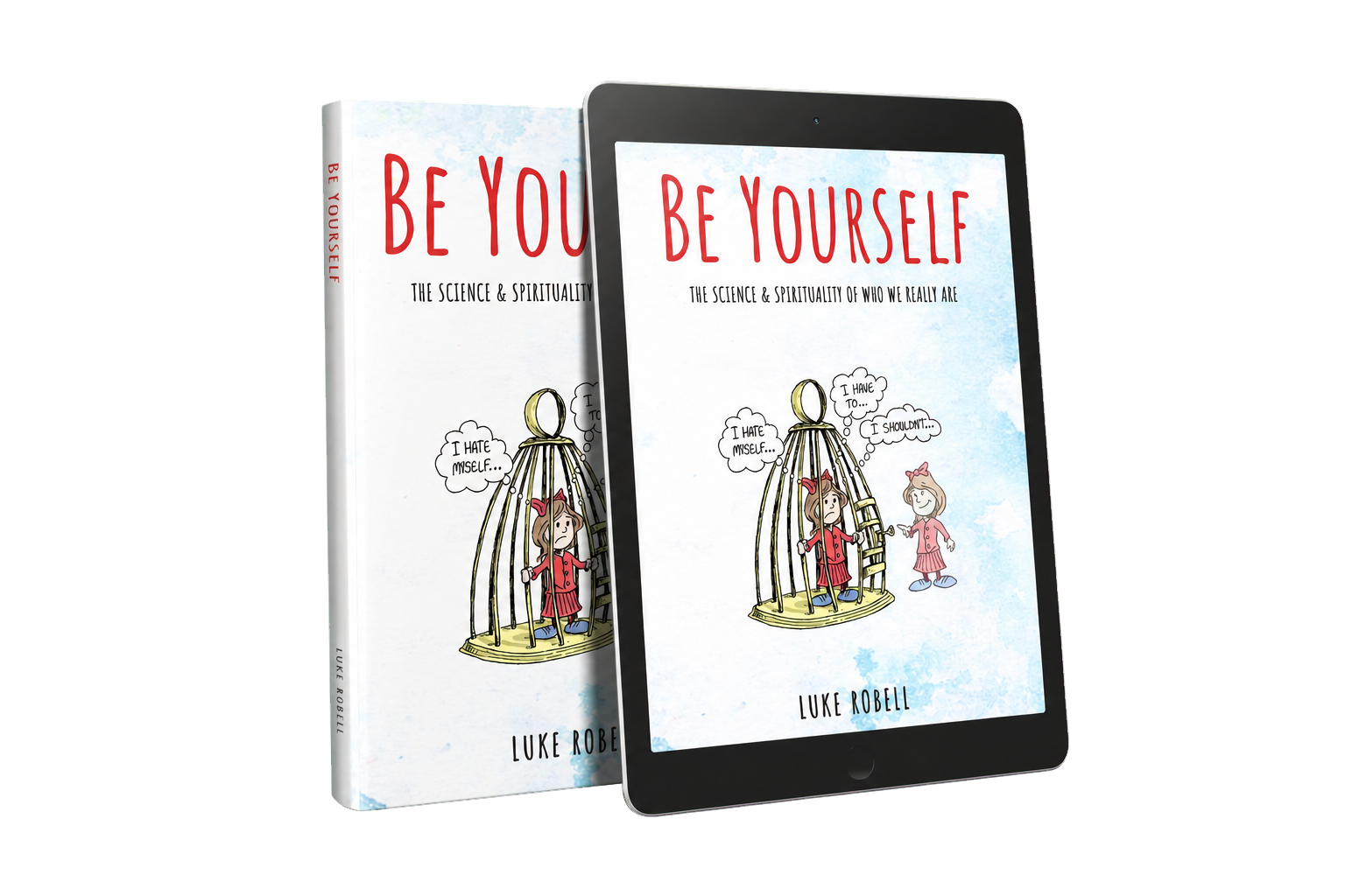 Be Yourself book and tablet mockup